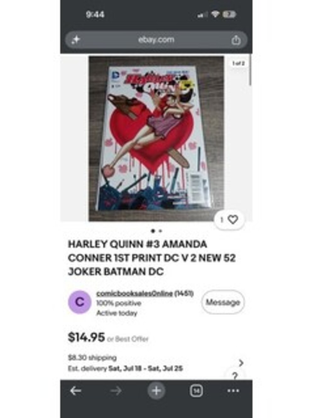 Harley Quinn #3 Comic Book Amanda Conner 1st Print Joker Batman DC
